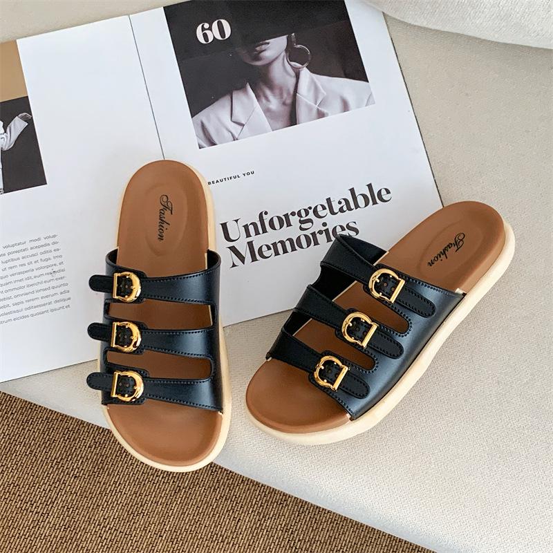 Yuzhihao Women s Color-Block Thick-Soled Beach Sandals - Summer Outdoor Casual Slides 36-37