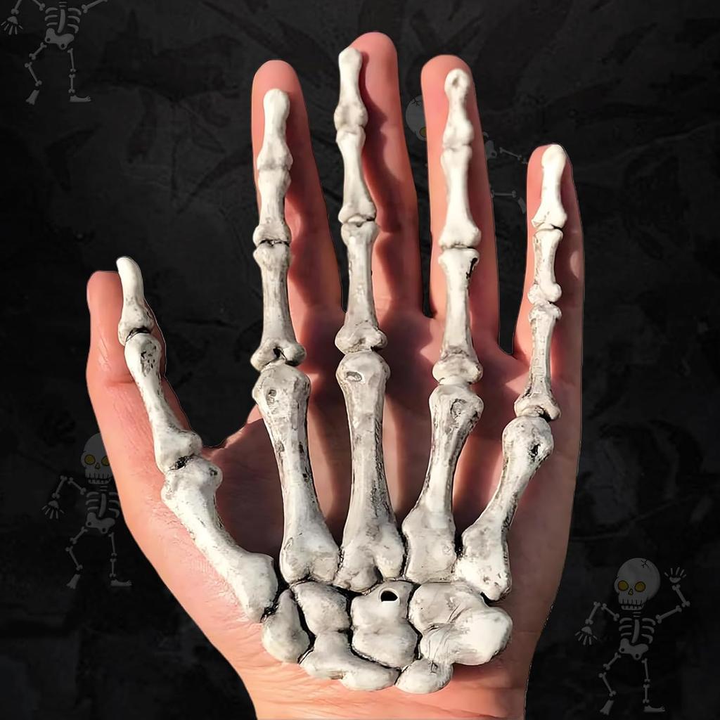 Plastic Skeleton Hands Skull Claws Halloween Mini Bone Hand Prop for Haunted House Bar Escape Room Table Decor Prank Ornament