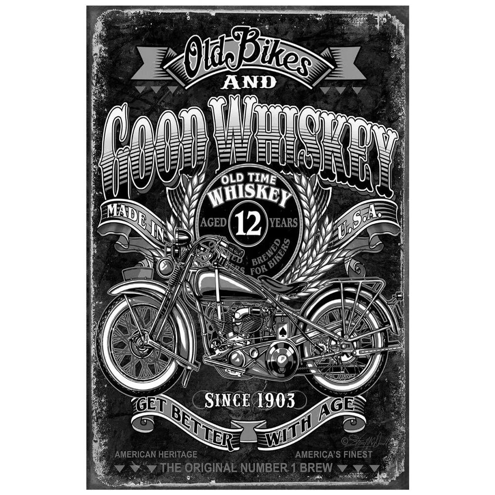 Letrero Metálico Vintage Indian Motorcycle Decoración Garaje Pub 20x30cm