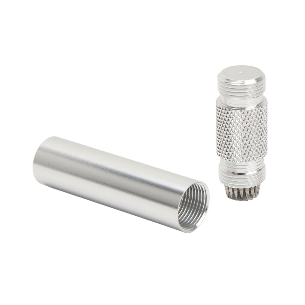 Cue Tip Pricker Tool with Key Chain 6063 Aluminum Prick Storage 2 in 1 Prevent Slip Billiard Cue Tip Pick Silver