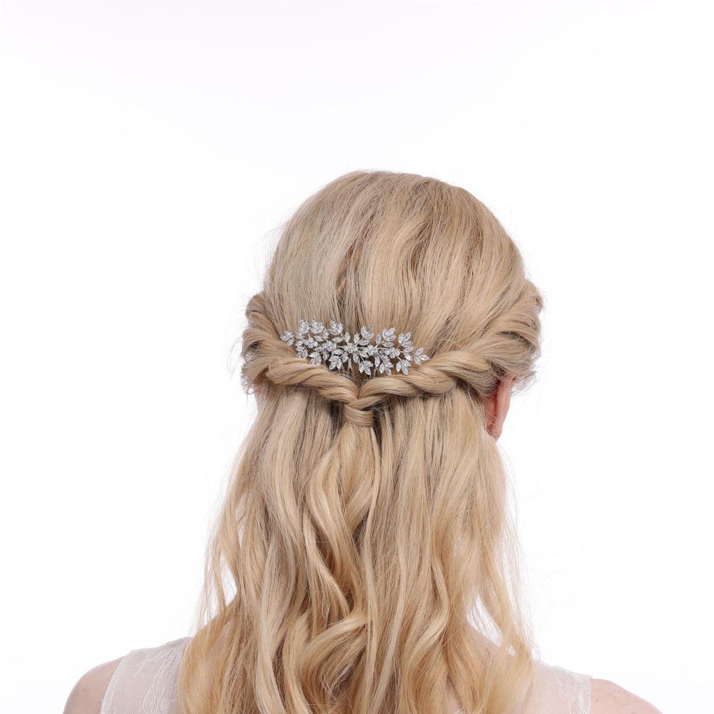 European and American Korean Style Bridal Hair Accessories Princess Crown Wedding Tiara Zircon Hair Comb