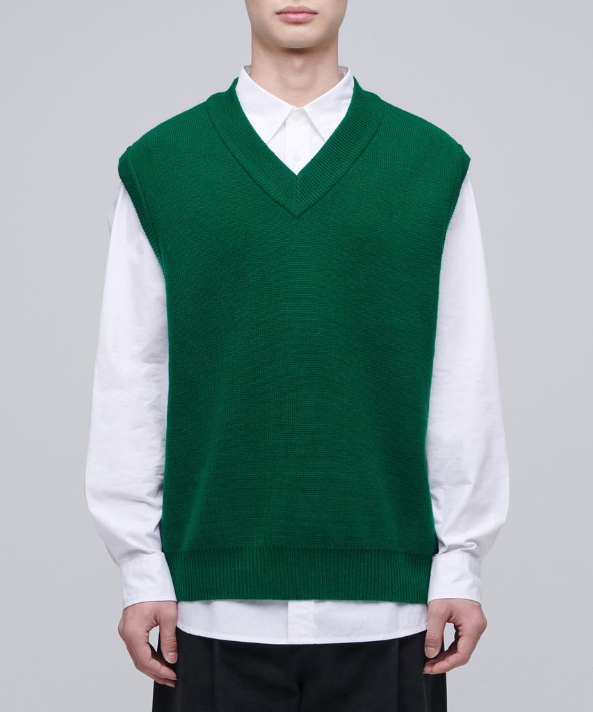 Musinsa Standard Oversized V-Neck Knit Vest [Jolly Green]