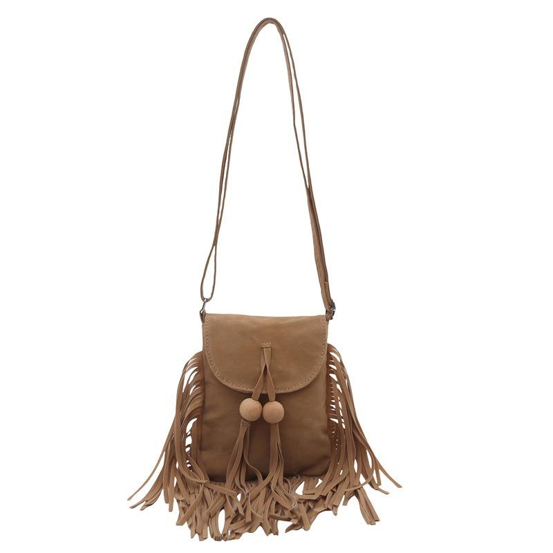 New bag, fringed bag, shoulder bag, women's retro women's bag, messenger bag, mobile phone bag.