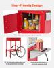 Popcorn Machine with Cart Popcorn Popper Maker 800W 0.2kg Kettle Red