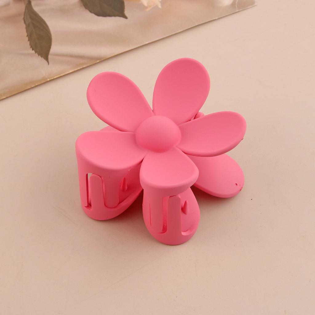 Large Size 7cm Fashion Flower Hair Claws Colourful Ponytail Hair Accessories Matte Hair Claw Clips For Women Girls