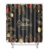 3D Printed Christmas Waterproof Shower Curtain Toilet Four-Piece Combination Set Household Doormat Floor Mat Carpet