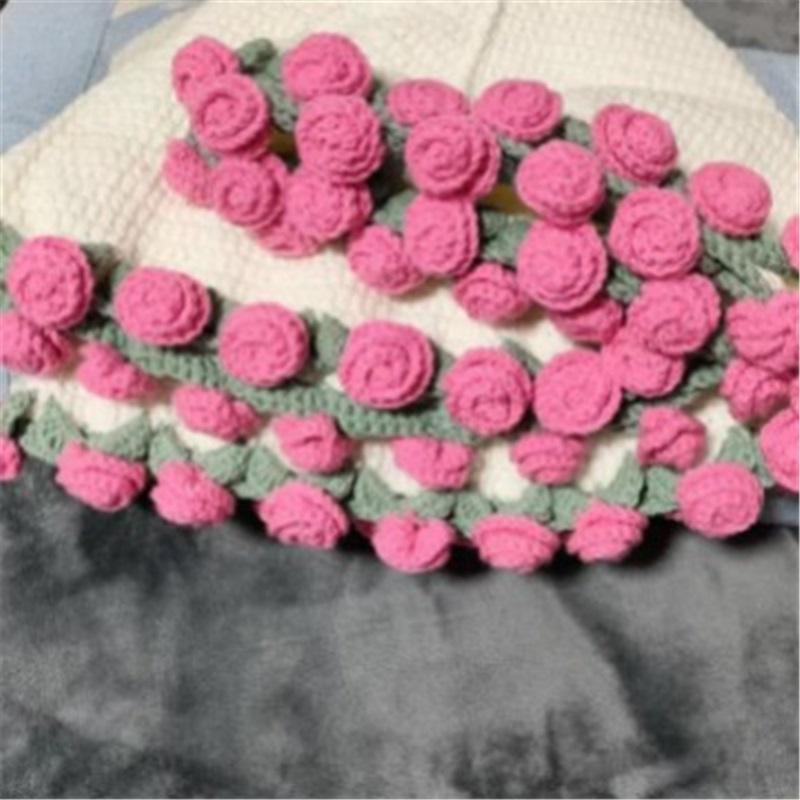 Rosbukett Filt Handvävd DIY Materialpaket Ullgrupp Virkad Blomsterfilt Liljekonvalj Blomsterfilt Färdig Produkt