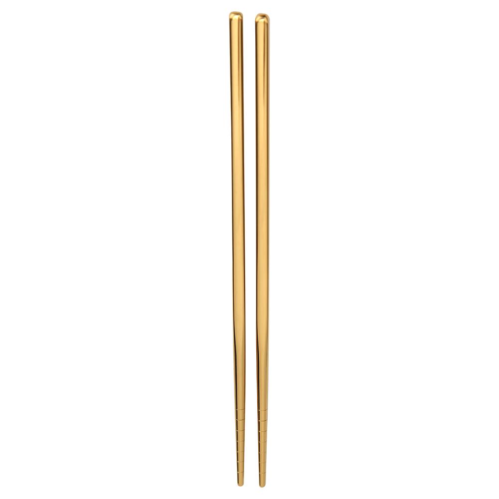 1Pair Chinese/Korean Chopsticks Non-Slip Stainless Steel Chop Sticks Reusable Food Sticks Kitchen Sushi Sticks Tableware