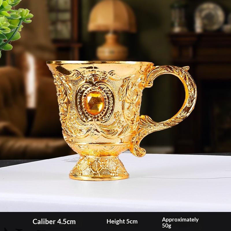 Vintage European Alloy Goblet Embossed Enamel Mini Liquor Wine Cup Multi Colors For Wedding Home Bar Table Decor Gift
