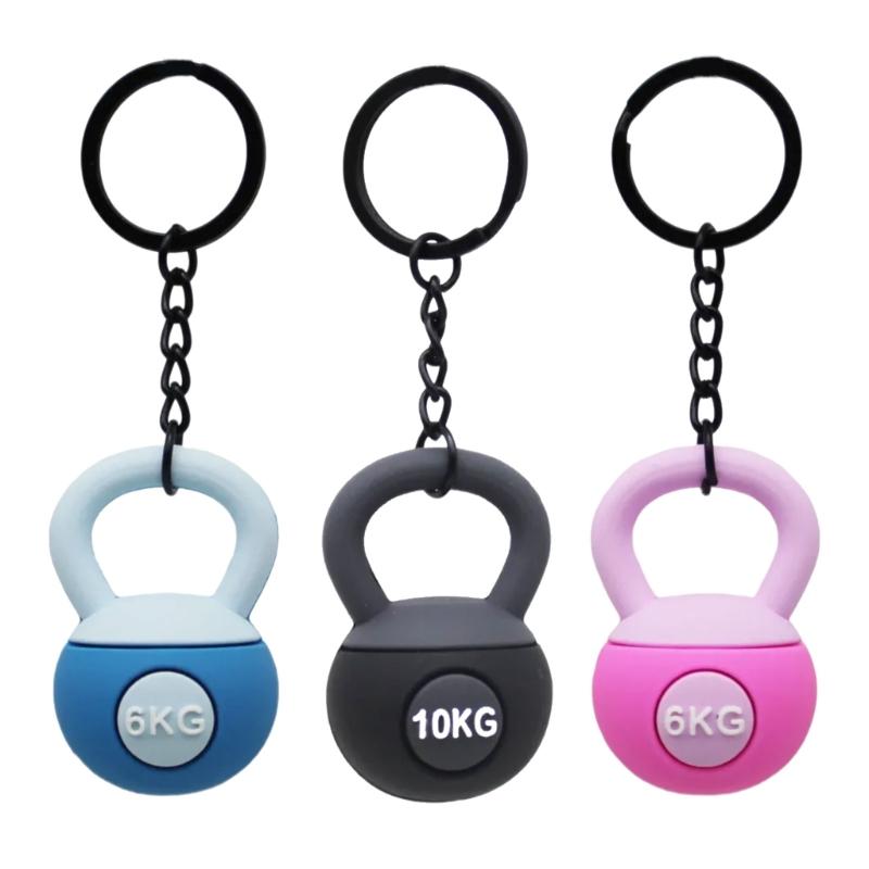 3D Kettlebell Keychain Bag Accessory Portable Kettlebell Keychain Pendant Keyrings Charm For Decorating Keys And Bags