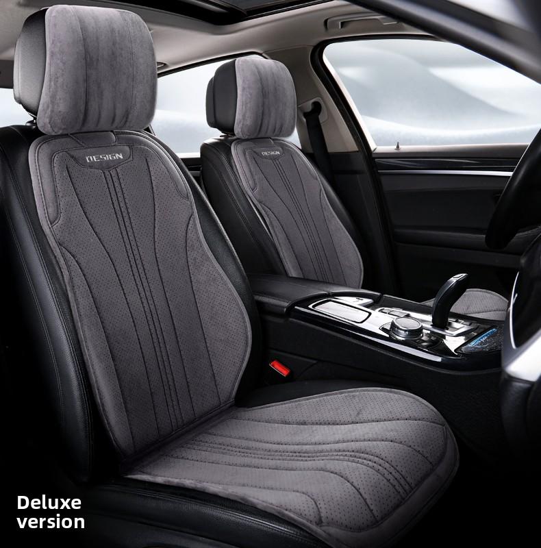 High Quality Suede Universal All Seasons Car Seat Cover Perforated Breathable Anti-Slip Luxury Car Suede Seat Cover With Pillow