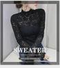 2021 Autumn Stand-up Collar Lace Long Sleeve Hollow Slimming Women's Top
