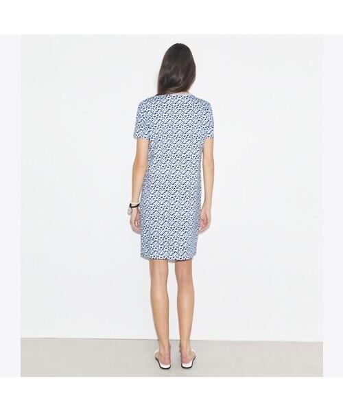 Tolibeochi Printed Cotton T-Shirt Dress - Light Blue Prismatic Tee Monogram