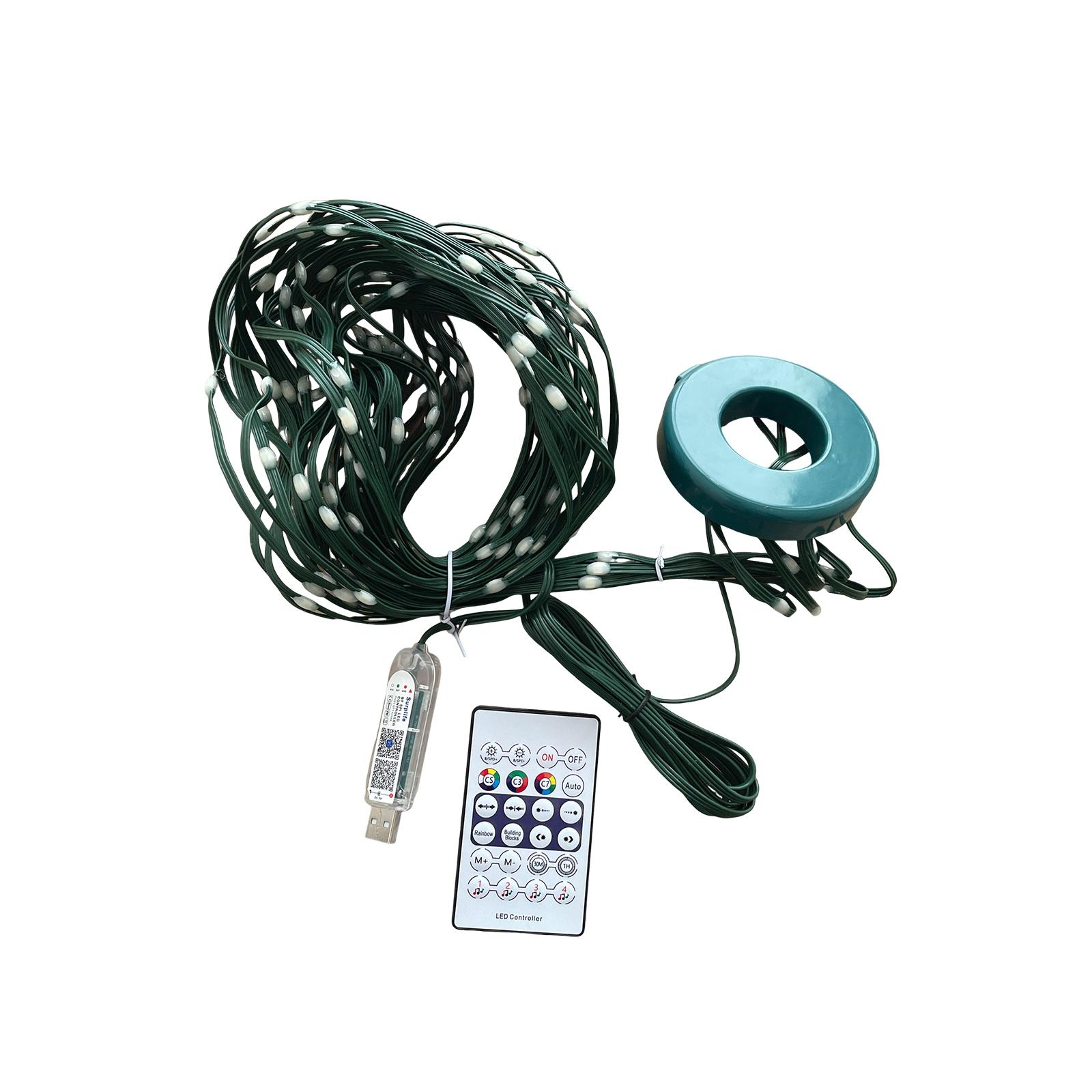 

Светодиодная гирлянда для елки с Bluetooth, точечное управление, кожаный провод, декоративный свет для рождественского фестиваля, умная светодиодная гирлянда для елки