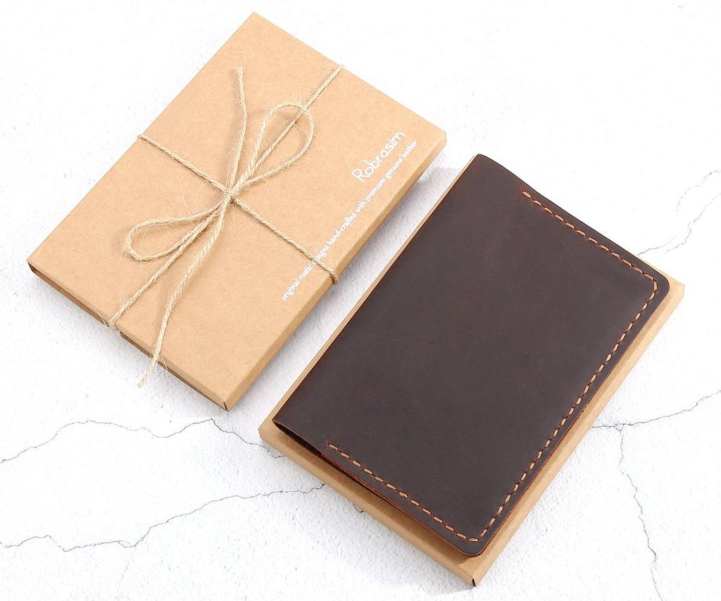 Robrasim Field Notes Leather Journal Cover, Moleskine Cahier Notebook Cover, Handmade Vintage Leather Cover for 3.5" X 5.5" Notebooks, Coffee
