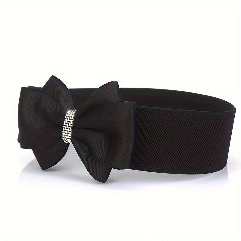 Large Elastic Bow Solid Color Wide Waistband Women'S Decorative Belt With Elastic Waist Seal Korean Version