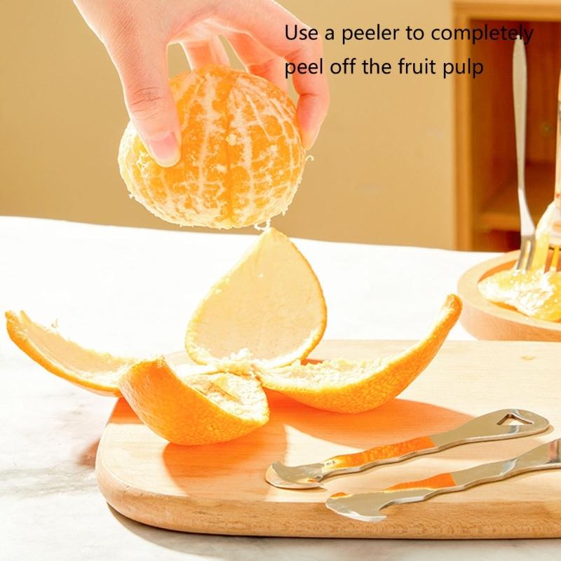 Stainless Steels Fruit Peeler Citrus Cutter Slicer Removal Tool for Quick Safe Oranges and Lemon Peeling in Kitchen Use