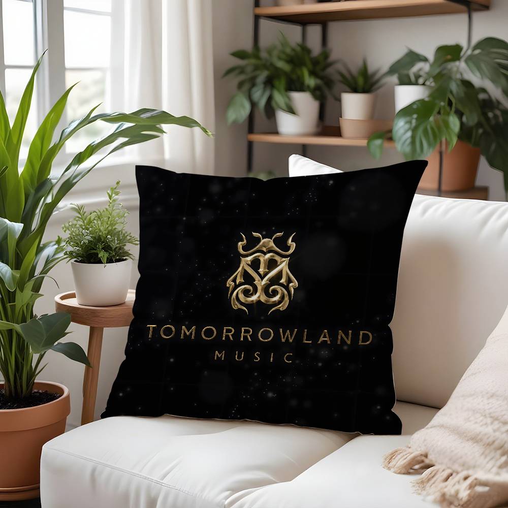 T-Tomorrowlands Music Logo Pillow Case Plush Fabric Soft Pillowcase Double Sided Print Cushion Cover Household Gifts