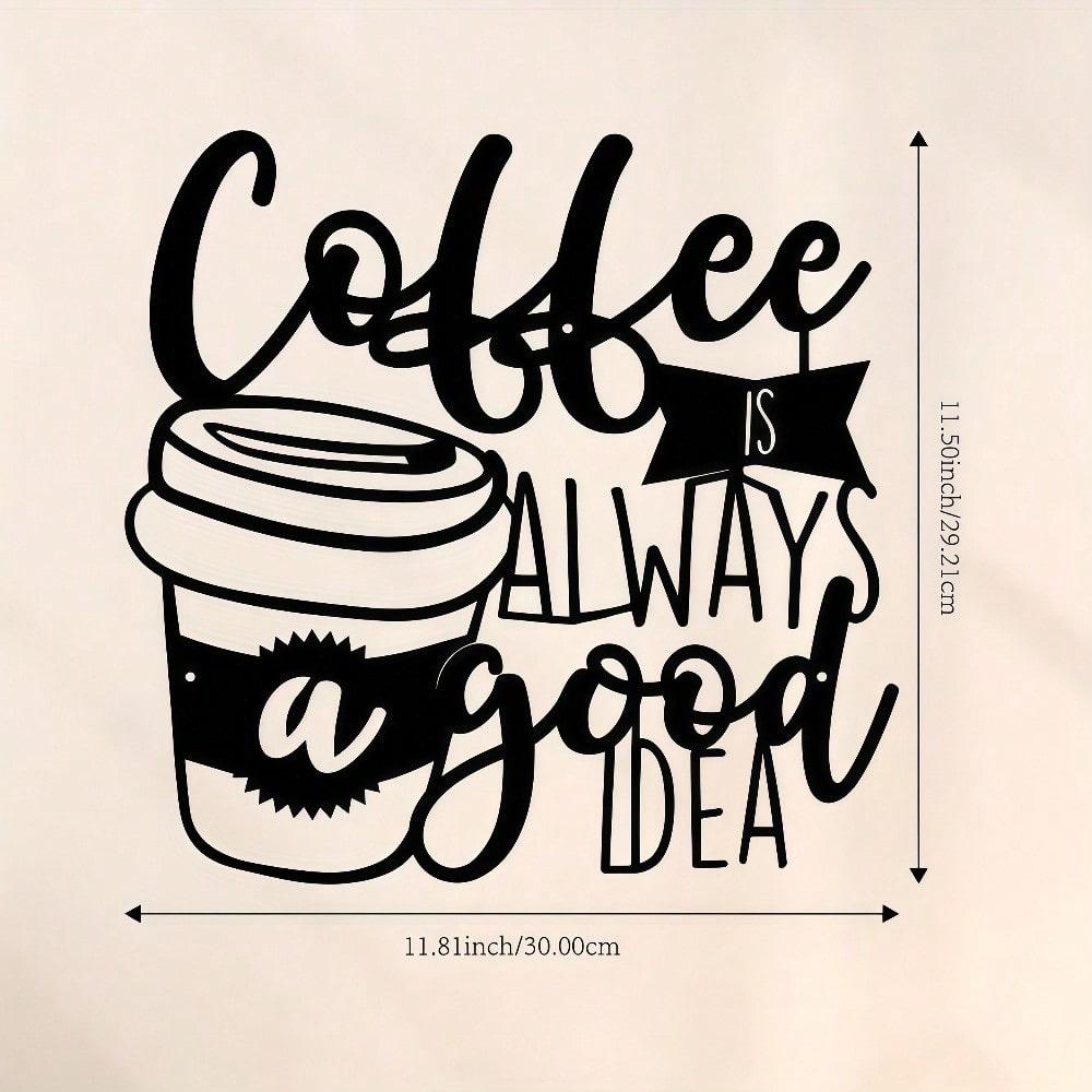 

Wrought Iron Coffee Wall Art Vintage Farmhouse Rustic Cafe Sign Decor Indoor Outdoor Hanging різнокольоровий