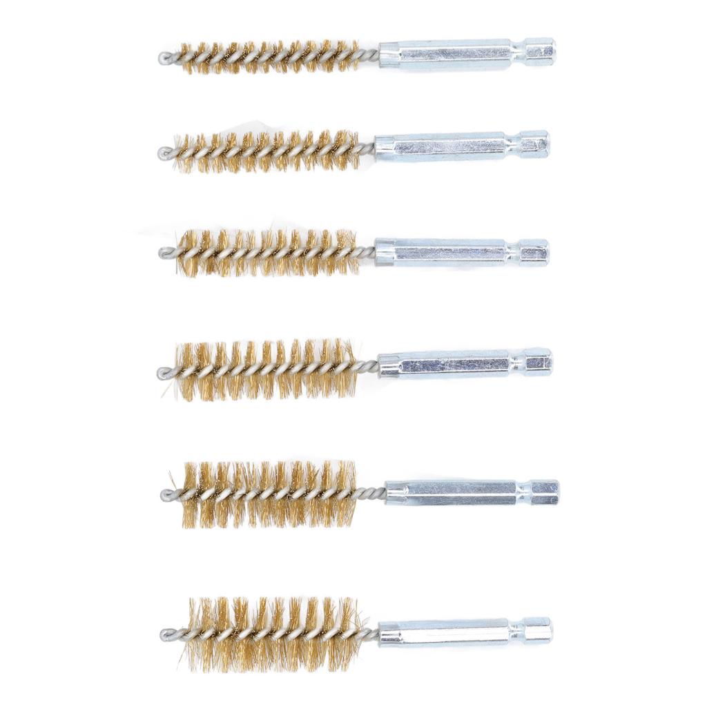 Bore Brush 4in Rust Proof Twisted Wire Cleaning Brush with 1/4in Hex Shank for Electric Drill  Driver Cleaning Brush