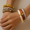 Acrylic dim leopard print geometric round bracelet retro niche unique jewelry
