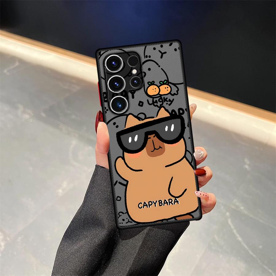 Cute Capybara Back Phone Cover Case for Samsung Galaxy S22 S24 Plus S23 FE S20 Note 20 Ultra 10+ S25 Ultra S21 S25+ S24+ S23+