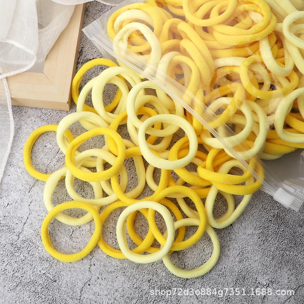 50 Pcs Seamless Hair Ties, 4cm Solid Color Elastic Hair Bands for Women Girls Ponytail