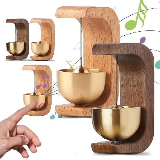 Solid Wood Wind Chime Suction Door Wooden C-Shaped 2025 New Magnetic Doorbell Chimes When Opens 2/3 Pcs (3pcs-Beech)