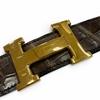 Very Good HERMES belt Polosus Dark brown Crocodile mens Used