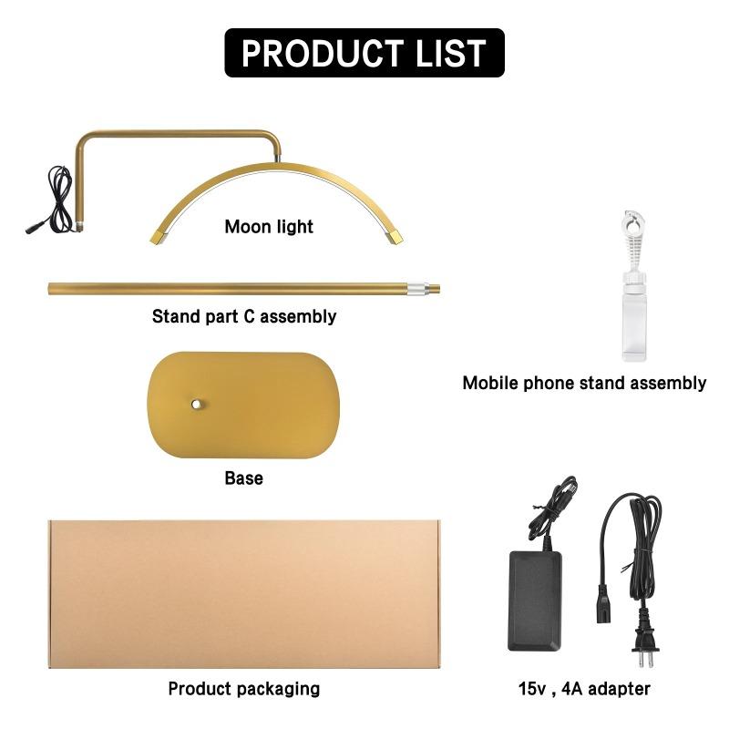 FOSOTO LED Half-Moon Desktop Ring Light Overseas Warehouse Fast Shipping For Beauty Salon: Nail Art, Tattoo, Eyelash & Video