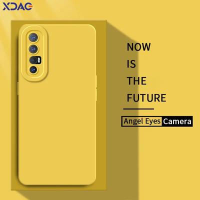 Luxury Square Liquid Silicone Back Cover for OPPO Reno3 3Pro Reno 3 Youth Reno3Pro 5G Soft 360 Shockproof Angel Eyes Phone Case