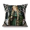 Renaissance Pre-Raphaelitism William Morris Round Stained Glass Window Elegant Lady Girl Decoration Pillow Case Cushion Cover