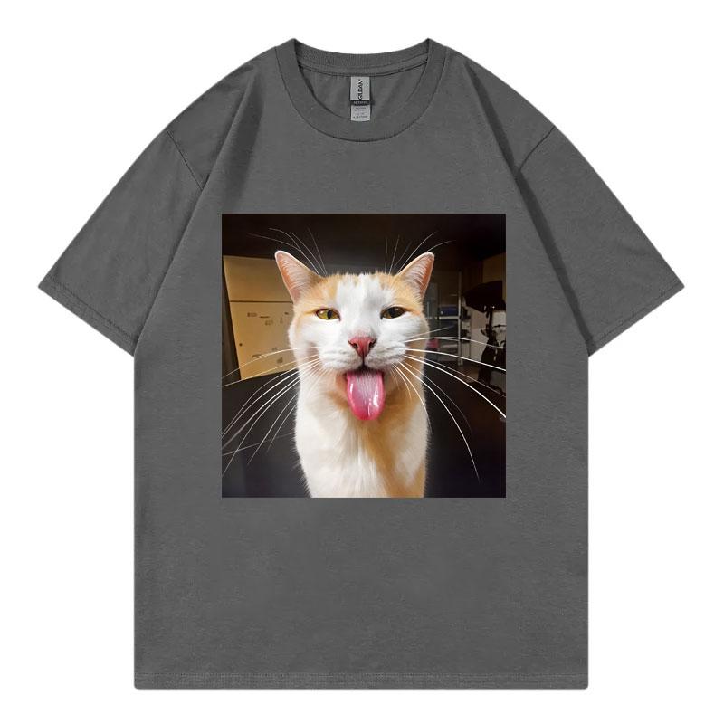 Silly Cat Bleh Funny Meme Graphic T Shirts Unisex Unisex Casual Cotton Short Sleeve Tshirts High Quality Fashion Oversized Tshirt