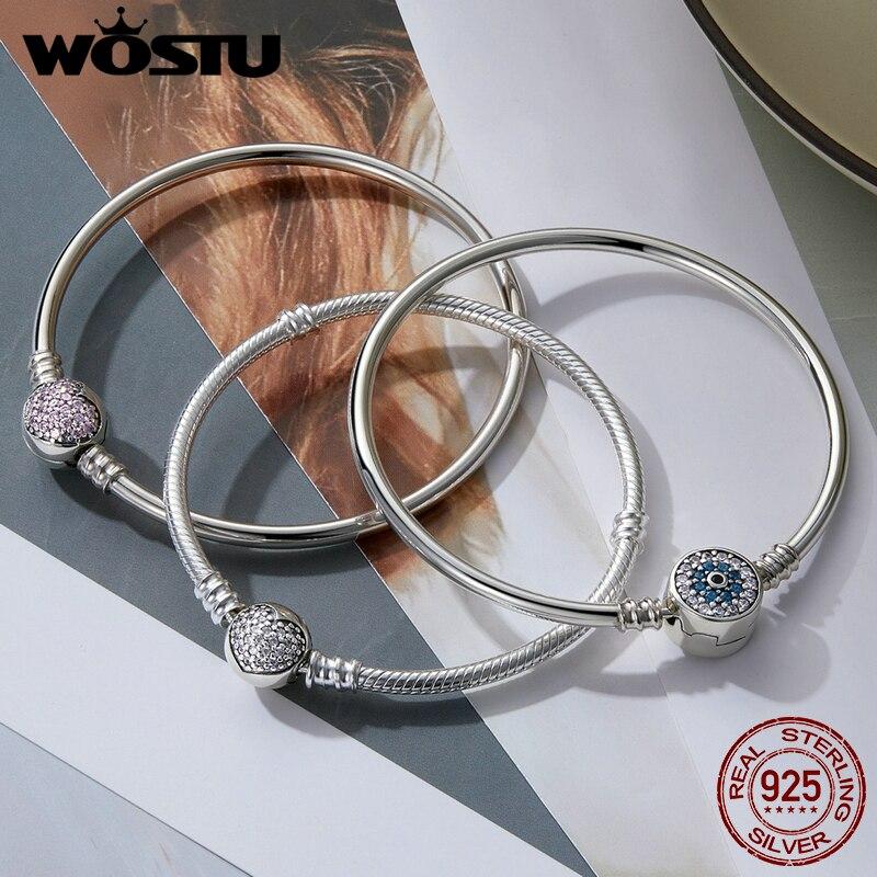 925 Sterling Silver Bracelet –Barrel Snap Clasp ,Cubic Zirconia ,Bangle Bracelet ,Chain Bracelet ,Charm ,Sizes 17 –21