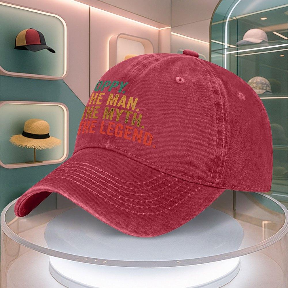 Legendary Man Myth Text Print Baseball Cap Vintage Duckbill Dad Hat Adjustable Curved Brim For Men Women