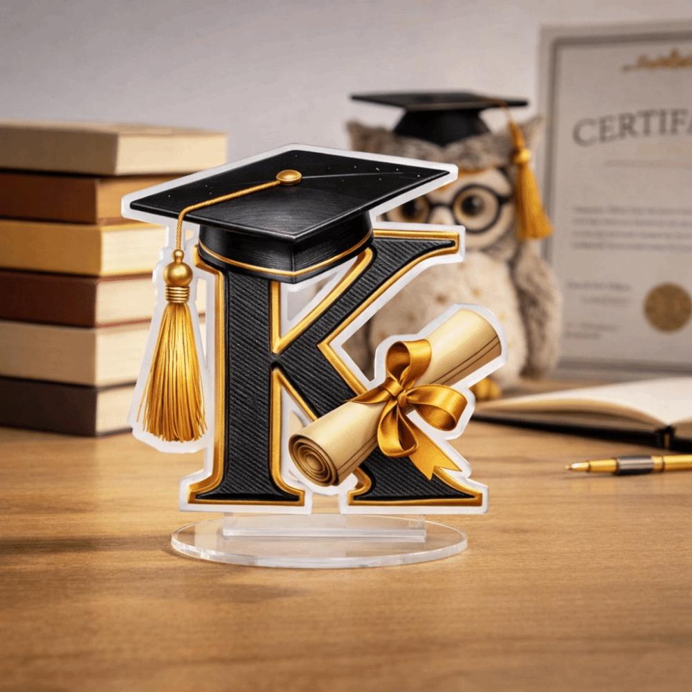Alphabet Design Graduation Decorations 2D Flat Desktop Ornament Graduation Gifts  Celebration