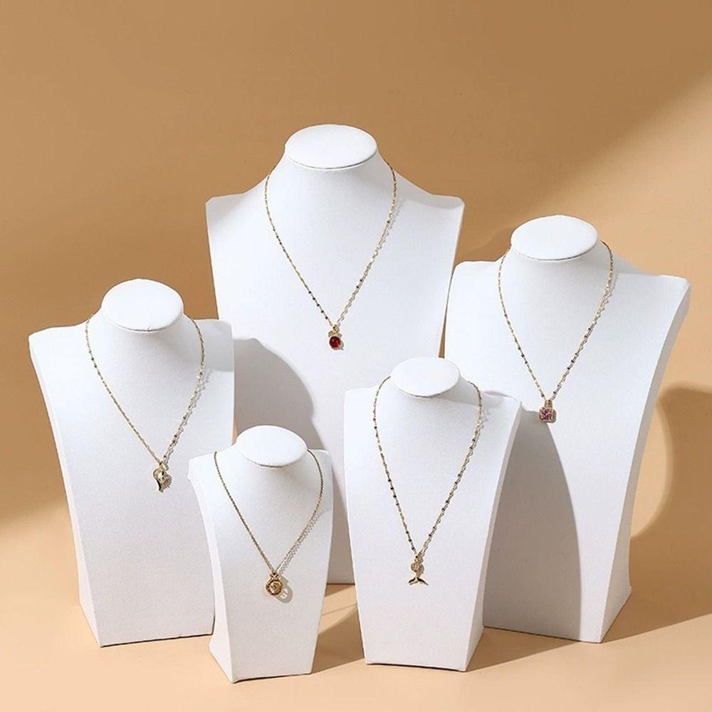 Human Shape Necklace Display Stand Velvet Cloth Ornament Holder Jewelry Show Rack  Home Showcase
