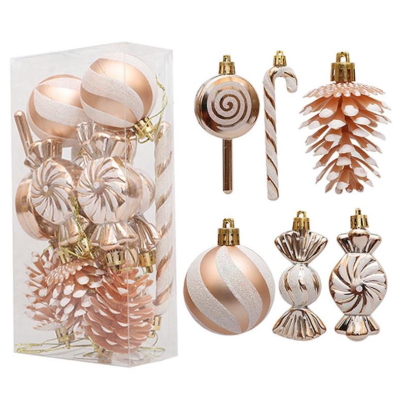 16Pcs/Box Christmas Balls Set Christmas Tree Hanging Ornaments For New Year Noel Navidad Shatterproof Christmas Tree Decorations