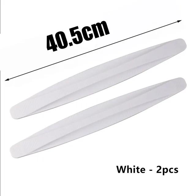 universal Car front rear bumper bumper protection strip carbon emboiled anti-collision anti-scratch decorative protection strip 2PCS 40.5cm White