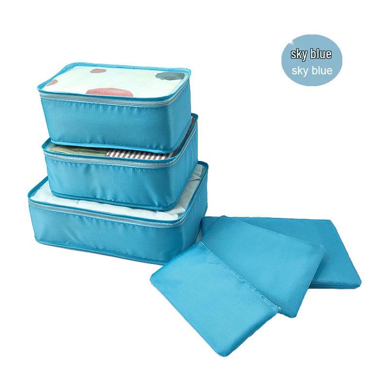 6-Piece Travel Toiletry & Clothing Storage Set with Document Bag