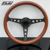Universal Heritage Indy Wood Grain Steering Wheel 14inch Classic Racing Sports Car Steering Wheel