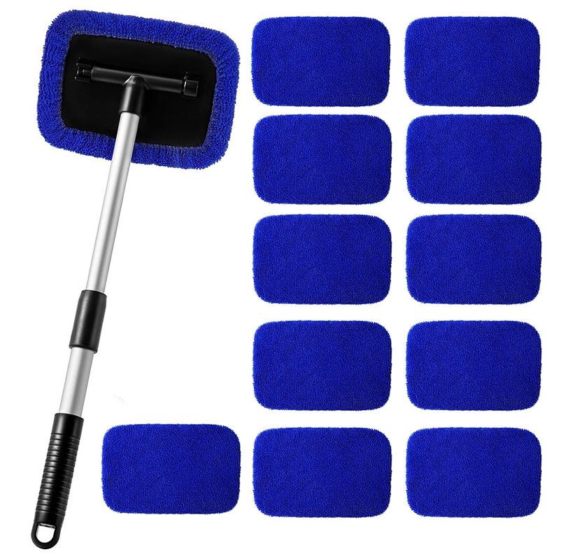 Telescopic Microfiber Car Window Cleaning Brush & Scraper
