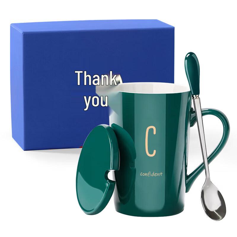 Qiwai Ceramic Mug with Lid and Spoon
