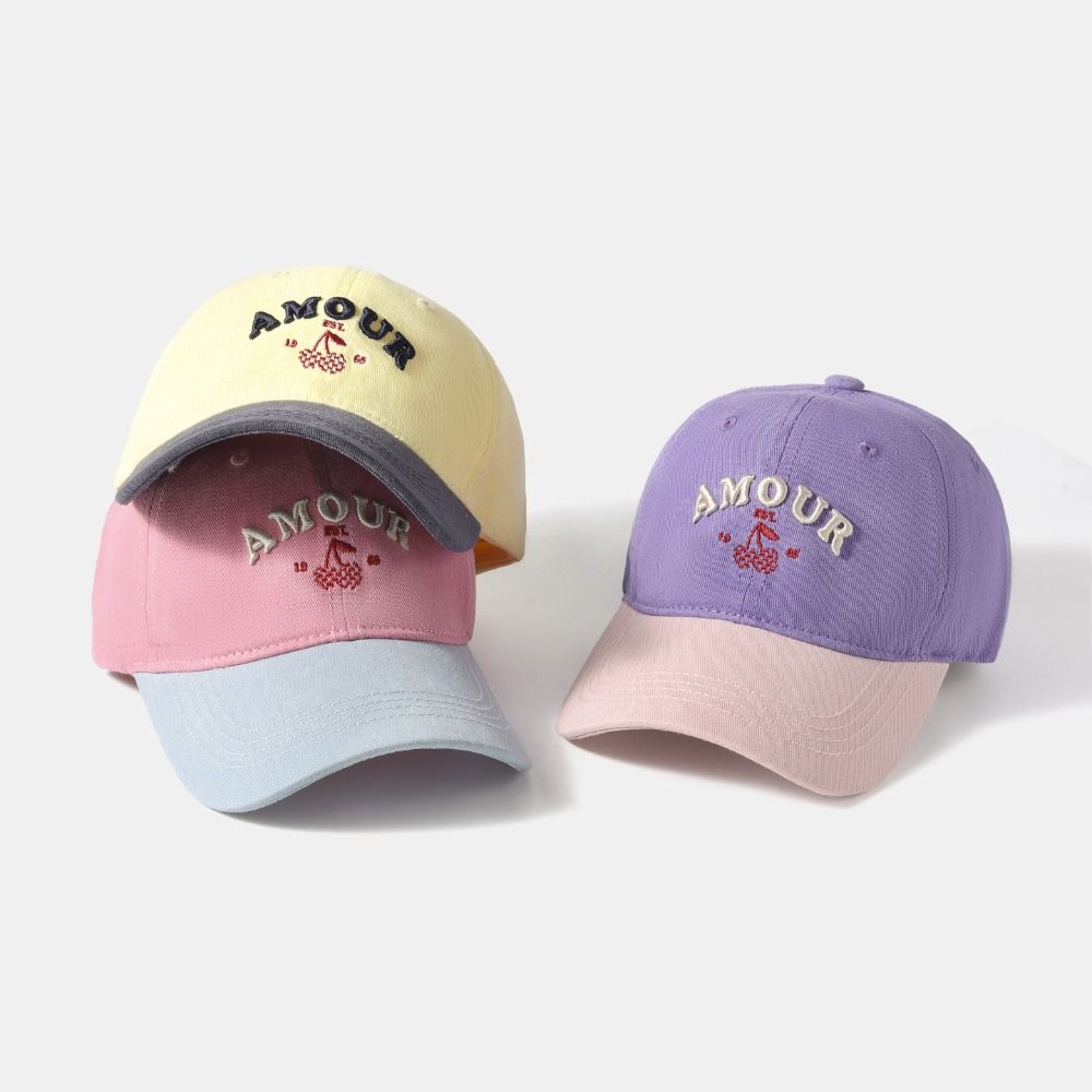 Multicolor Children Baseball Cap Letter Embroidered Sun Hat Duck Tongue Hat Outdoor Activities