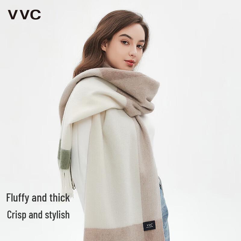 VVC Women's Winter Plaid Wool Scarf & Shawl