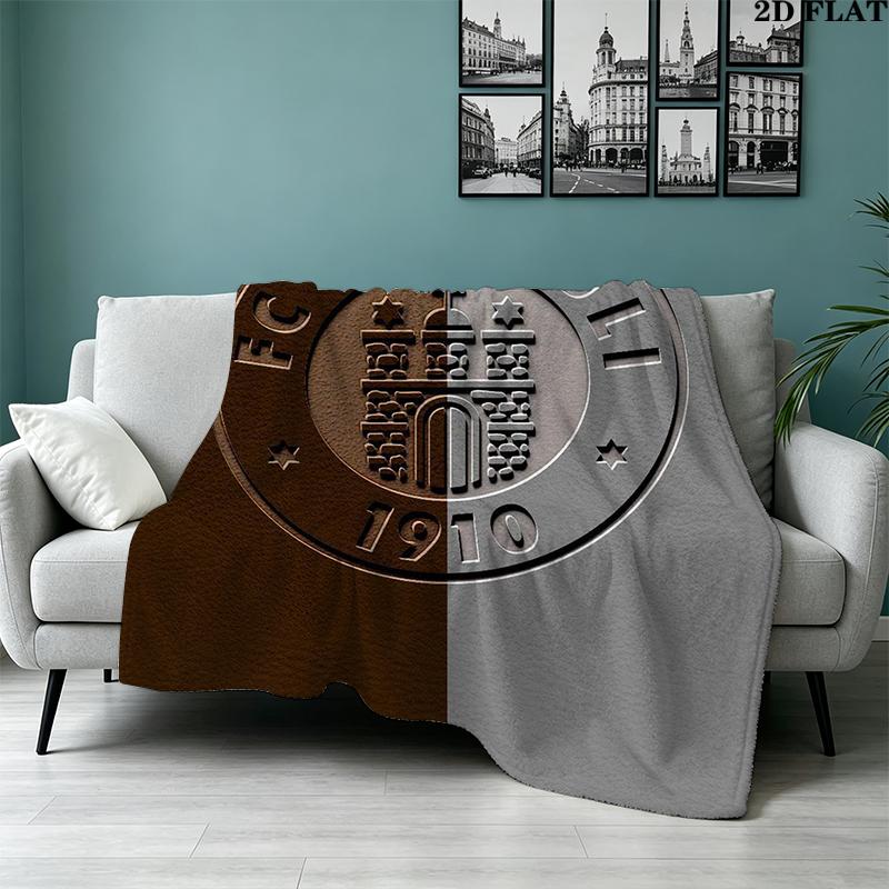 FC San Pauli Logo Print Flannel Blanket High Quality Warm Comfortable Cover for All Seasons Perfect for Gifts Home Decor