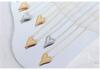 Korean Zircon Peach Heart Pendant Necklace in 18K Gold-Plated Titanium Steel