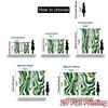 Set Of 2 Flat Printing Jit Curtains Without Rod Green Waves Chic Curtain Yarn Decorations Inside Decorative Made Polyester