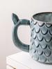 Novelty Mermaid Mug With Golden Tail Handle Cute Coffee Cup Ceramic Large Tea Cup Suitable For Valentine's Day Gifts