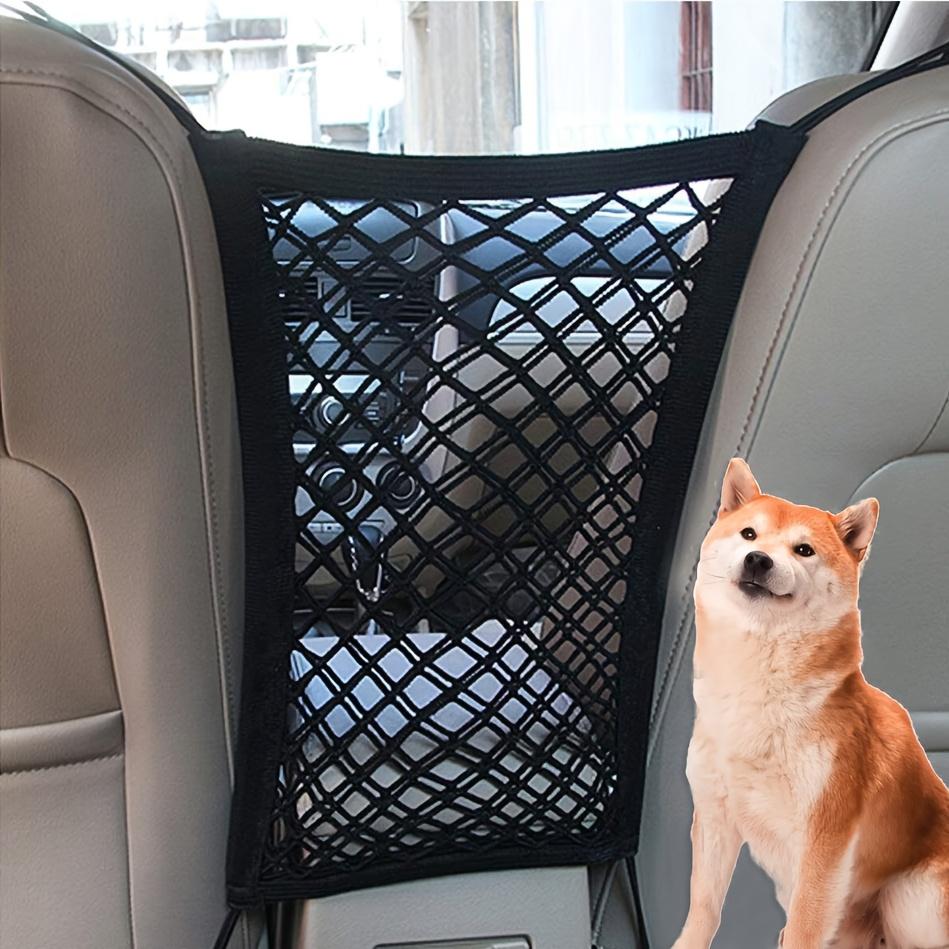 Car Seat Back Organizer with Auto-Retractable Storage Pocket, Pet Barrier, Easy-to-Install Fabric Accessory for Vehicle Interior